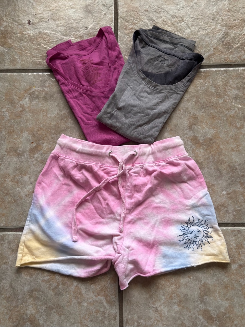 Jolie & Joy 3-Piece Summer Lounge Lot Tie Dye Shorts T-Shirts Medium